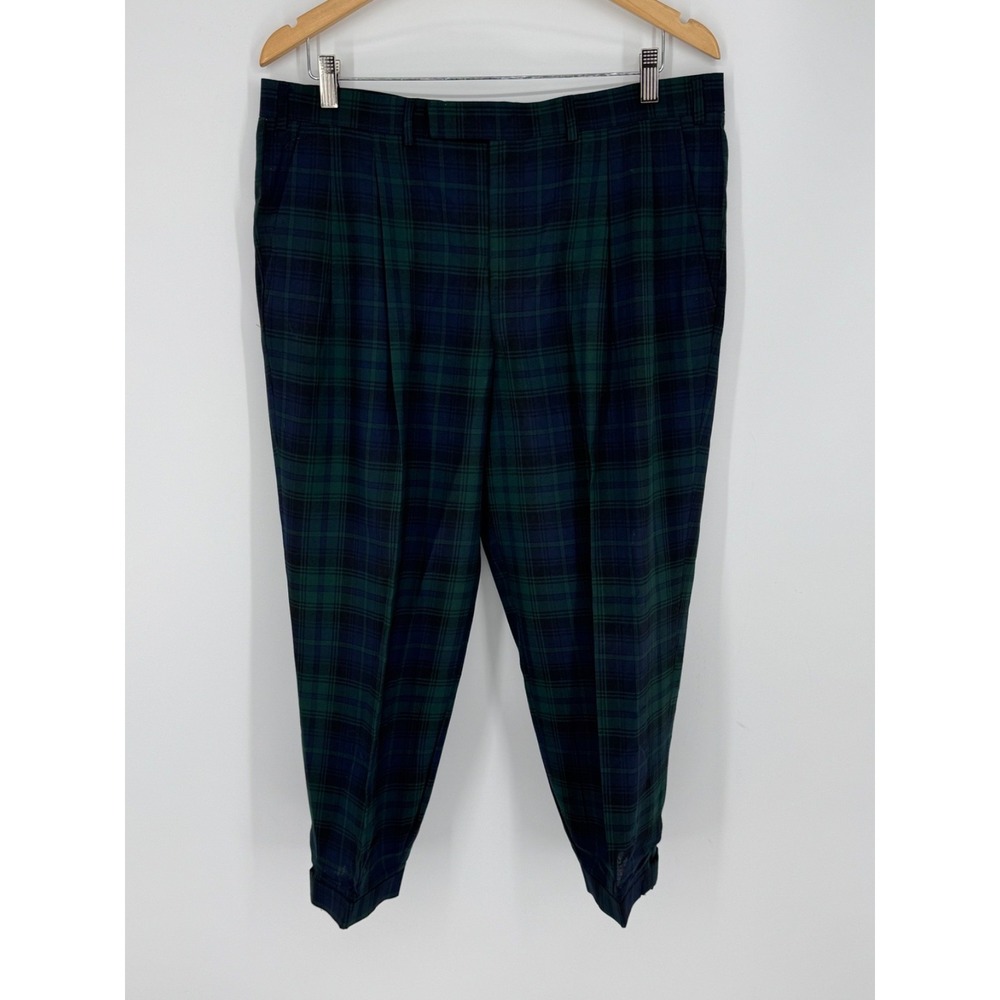Oscar Jacobson Tartan Plaid Golf Pants Made in Sweden Size 38x32 L7 **Read*